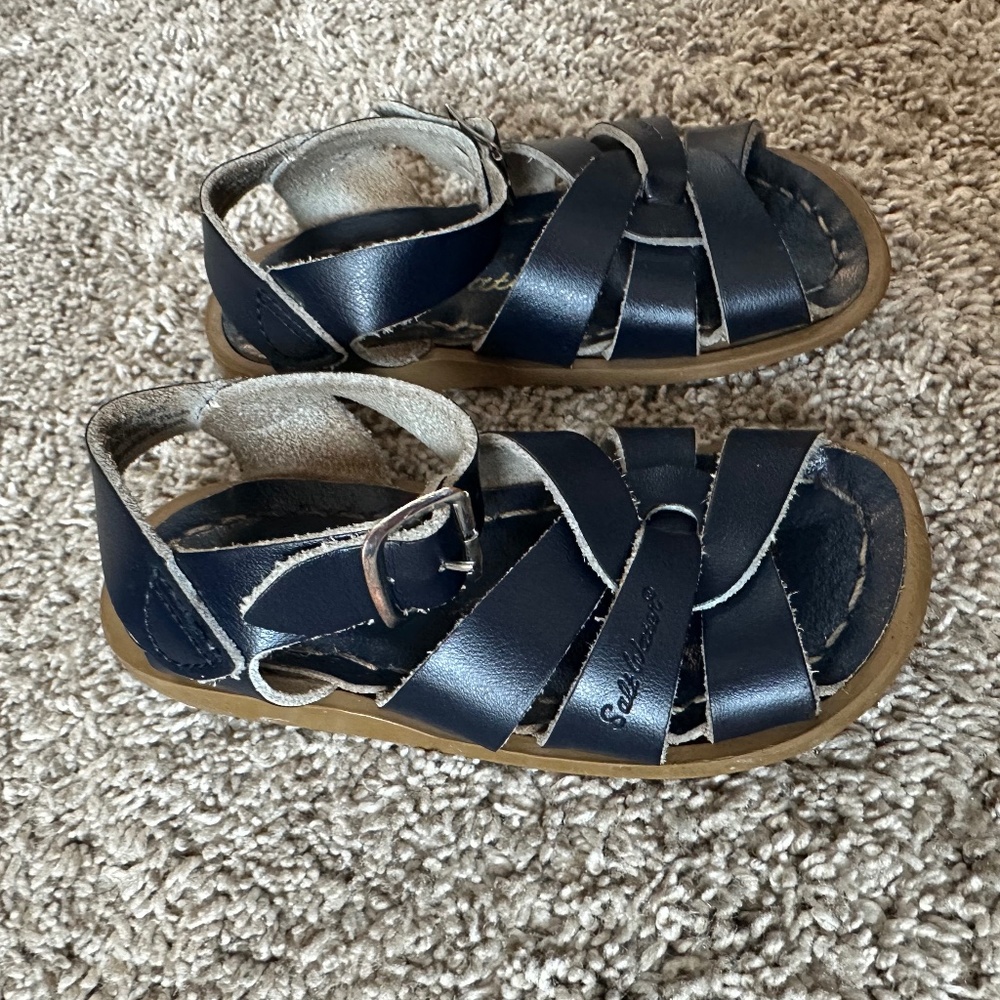 Navy Salt Water Leather Sandals Toddler Size 6